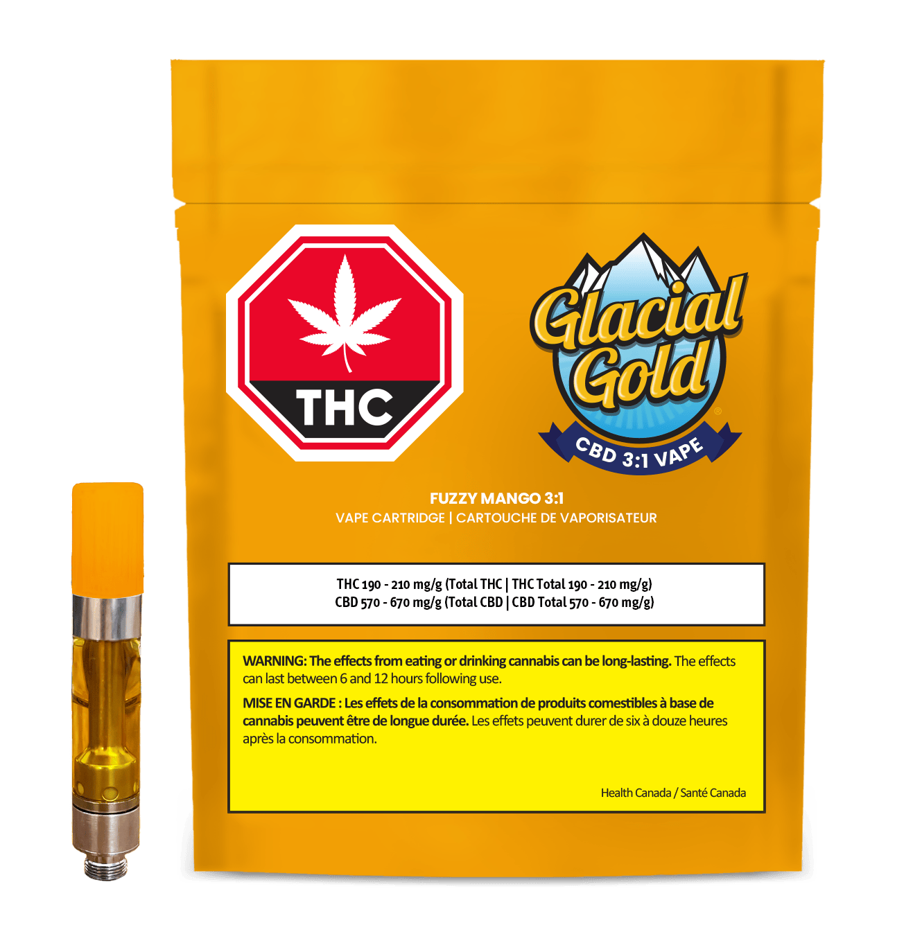 CBD 3:1 Fuzzy Mango | 1g Vape Cartridge