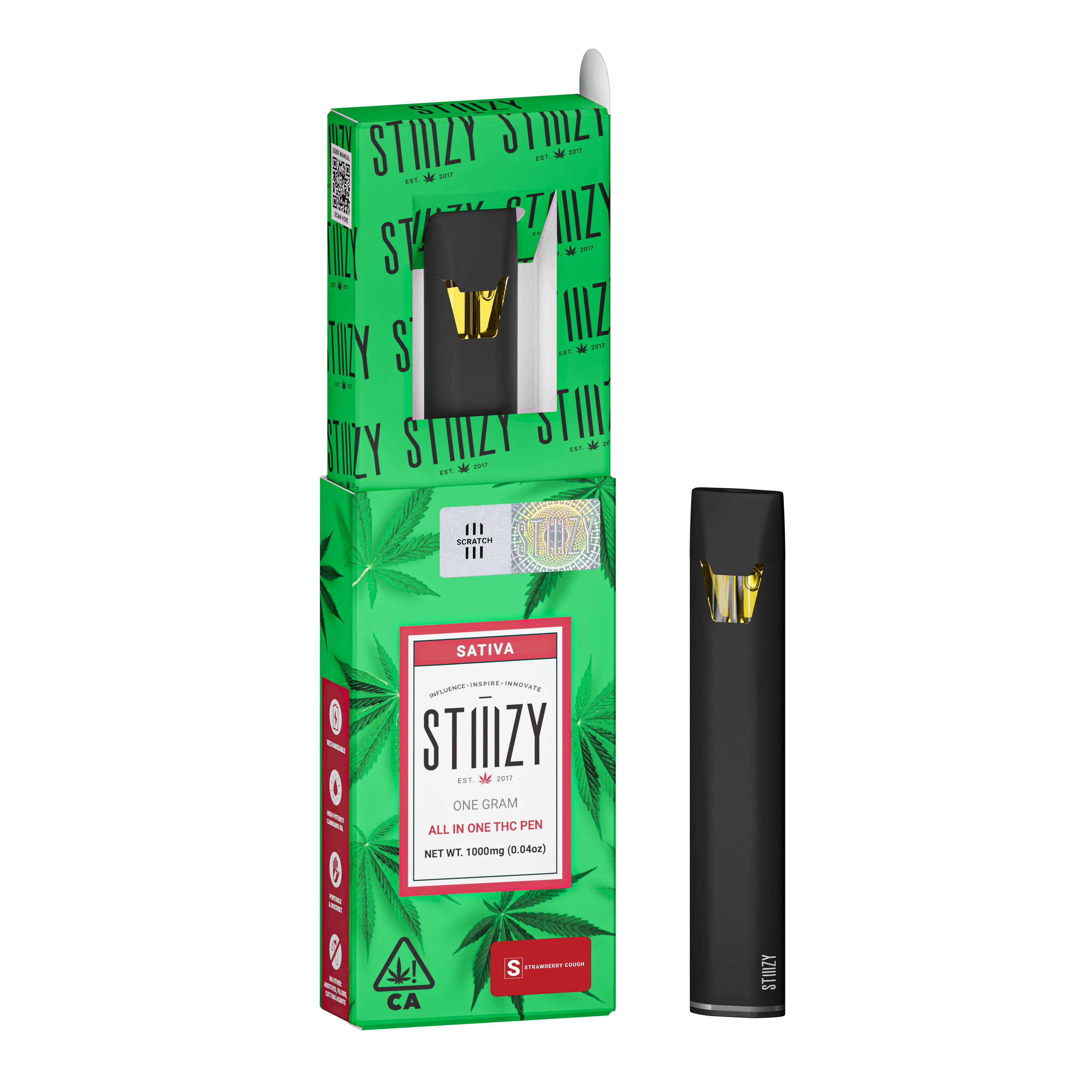 Disposable Vape Strawberry Cough 1g All In One Stiiizy