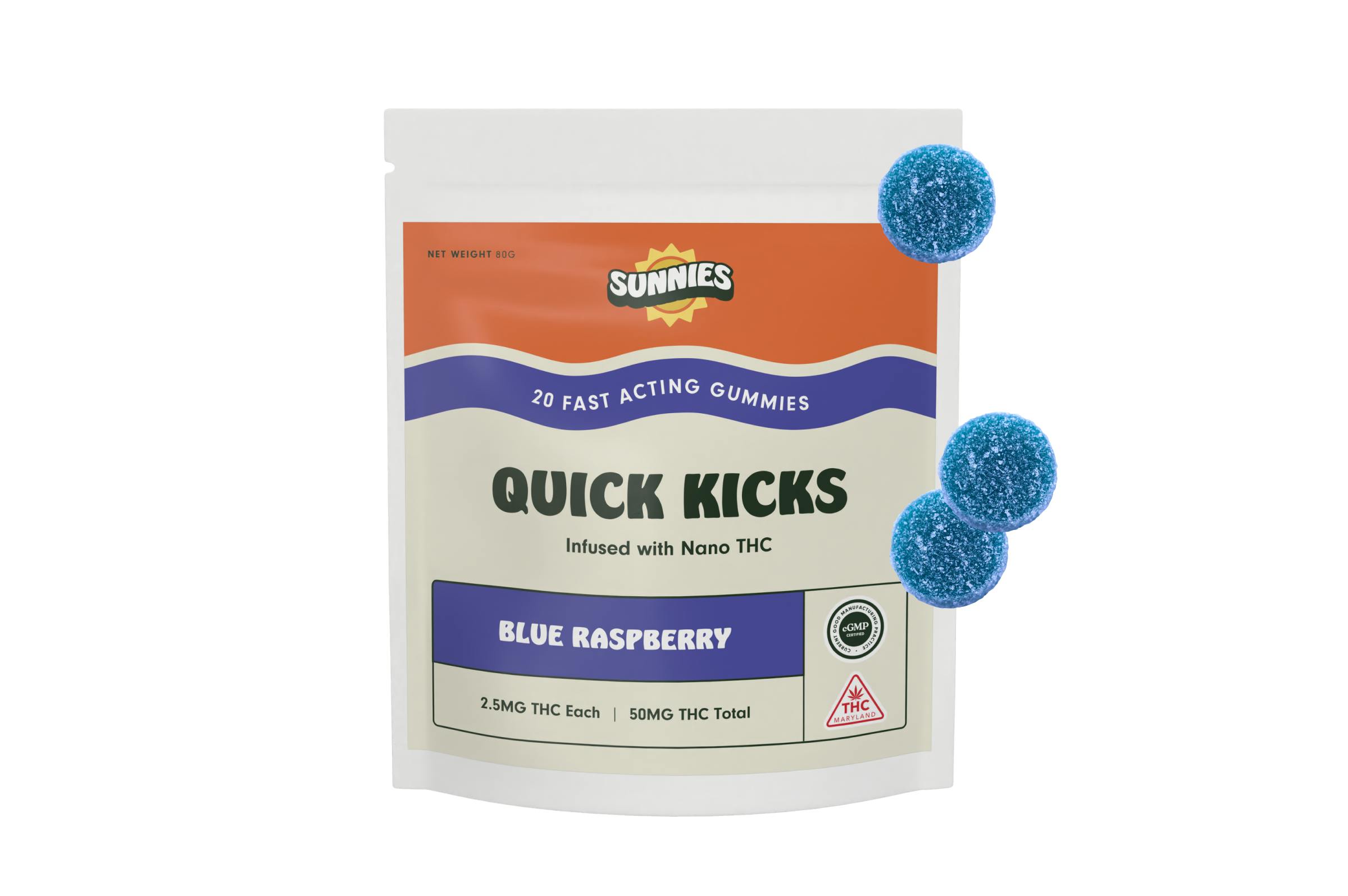 Blue Raspberry Nano Gummies 50mg - SunMed Growers