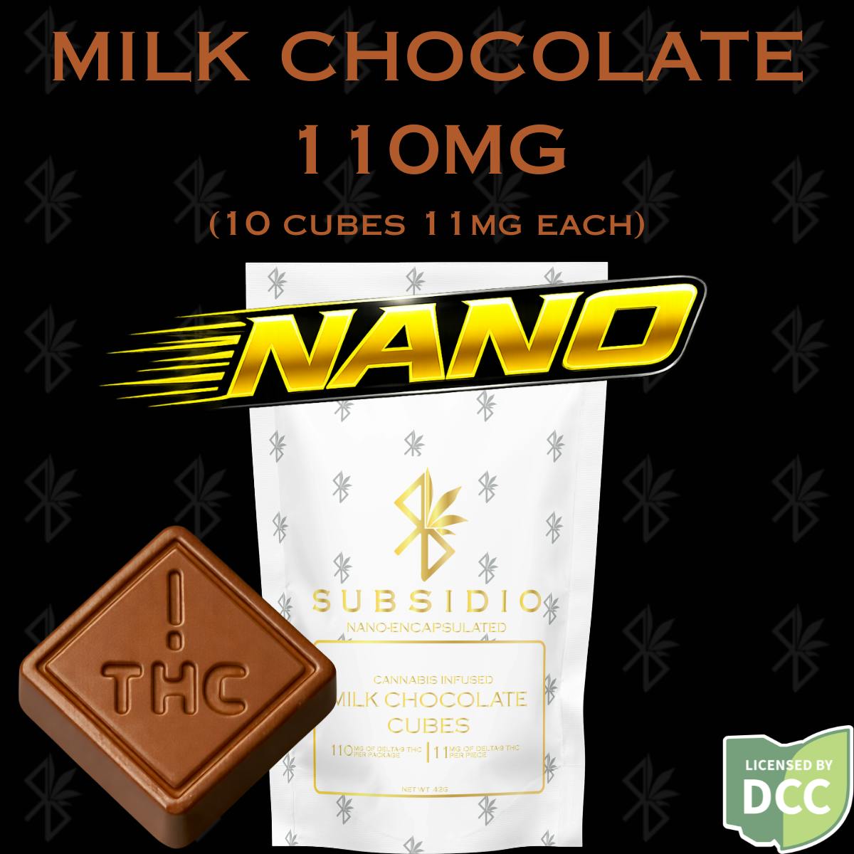 Nano-THC Infused Milk Chocolates | 110mg | 10pk by Subsidio