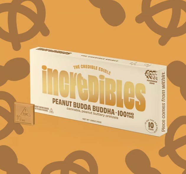 Peanut Budda Buddha Chocolate Bar | 100mg | 10ct | 10mg/ea at Roots Rx Basalt Dispensary