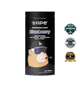 Blueberry — 1g APE Live Resin Disposable Vape (all in one)