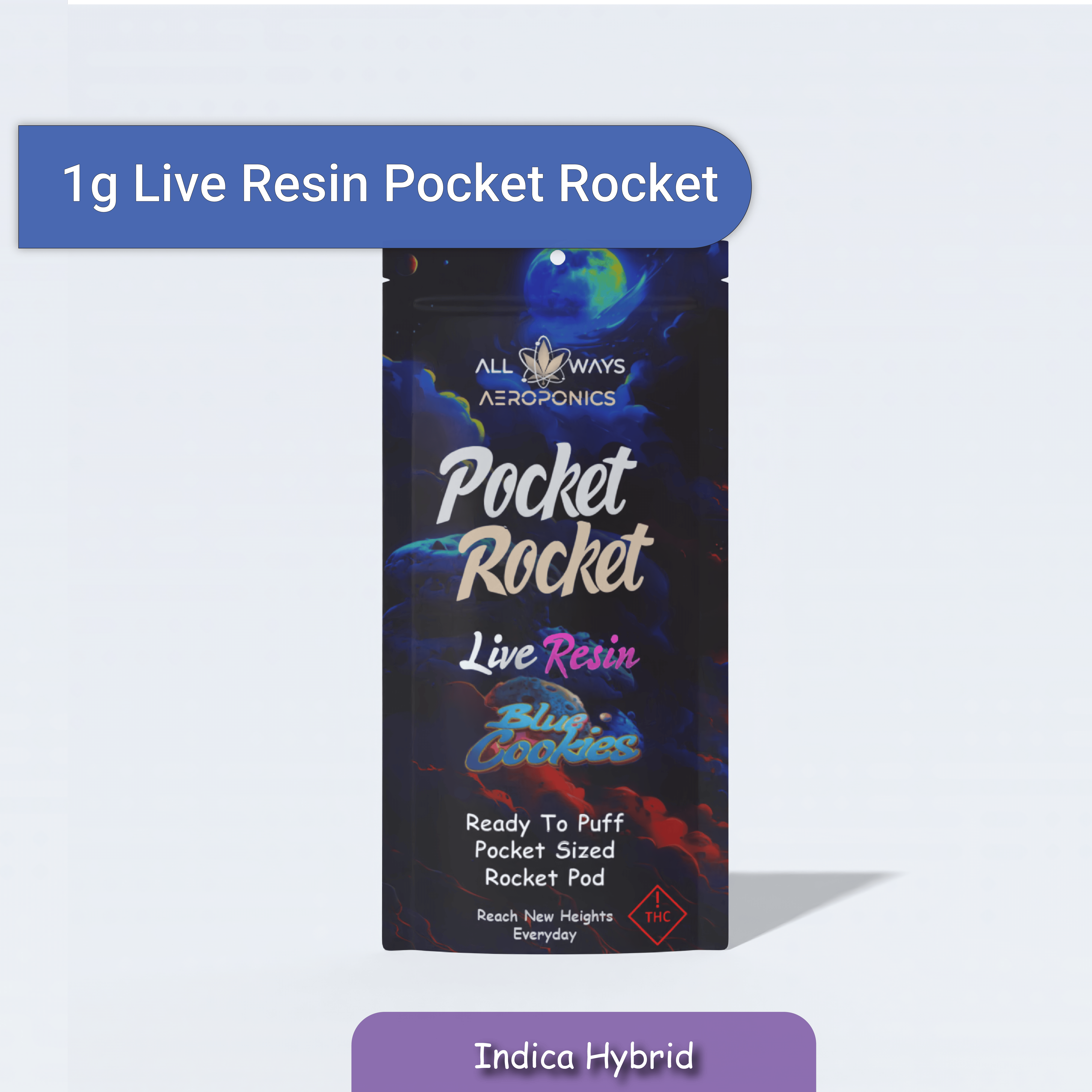 All Ways Aeroponics | Live Resin Pocket Rocket 1g | Bubble Gum