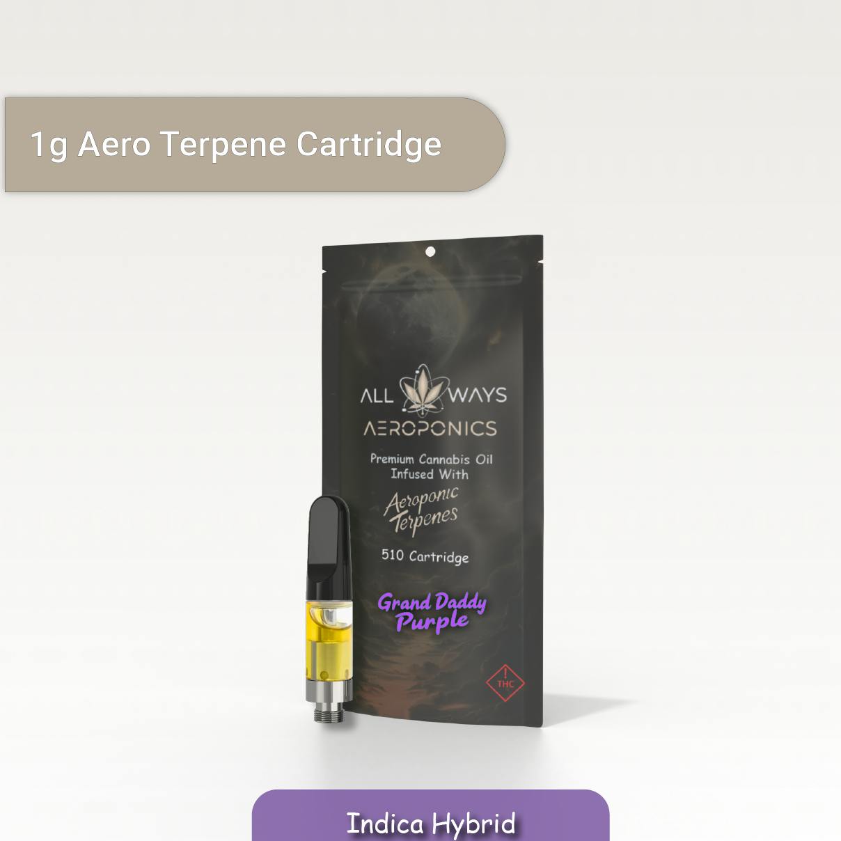 All Ways 1g Grand Daddy Purple Premium Cannabis Oil Cartridge by All Ways Aeroponics