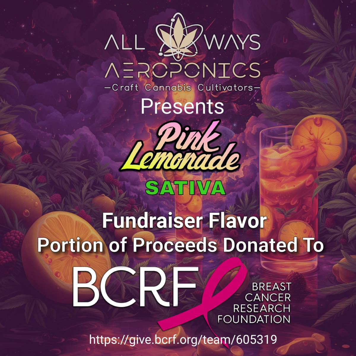 1g Pink Lemonade Lunar Lux Moon Rock | benefits Breast Cancer Research by All Ways Aeroponics