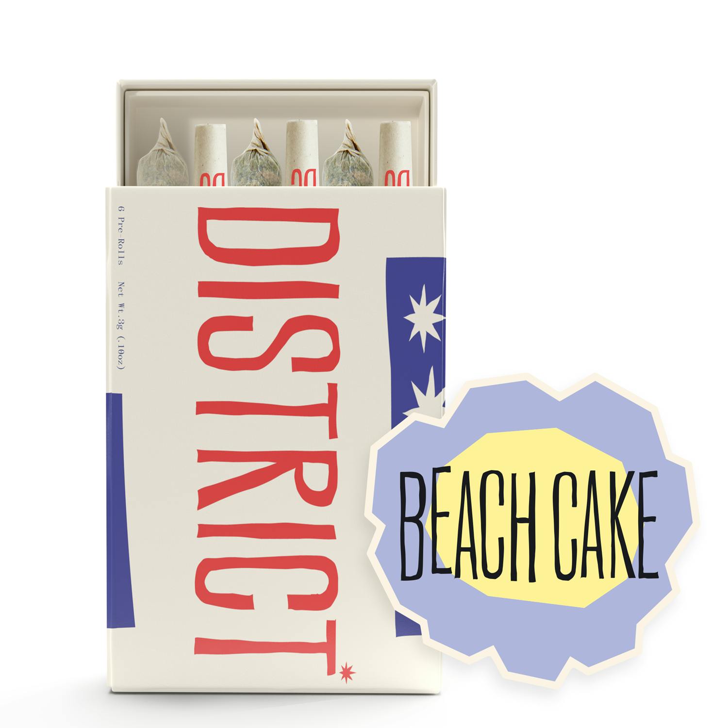 Beach Cake Pre-Roll Pack 6ct by District Cannabis
