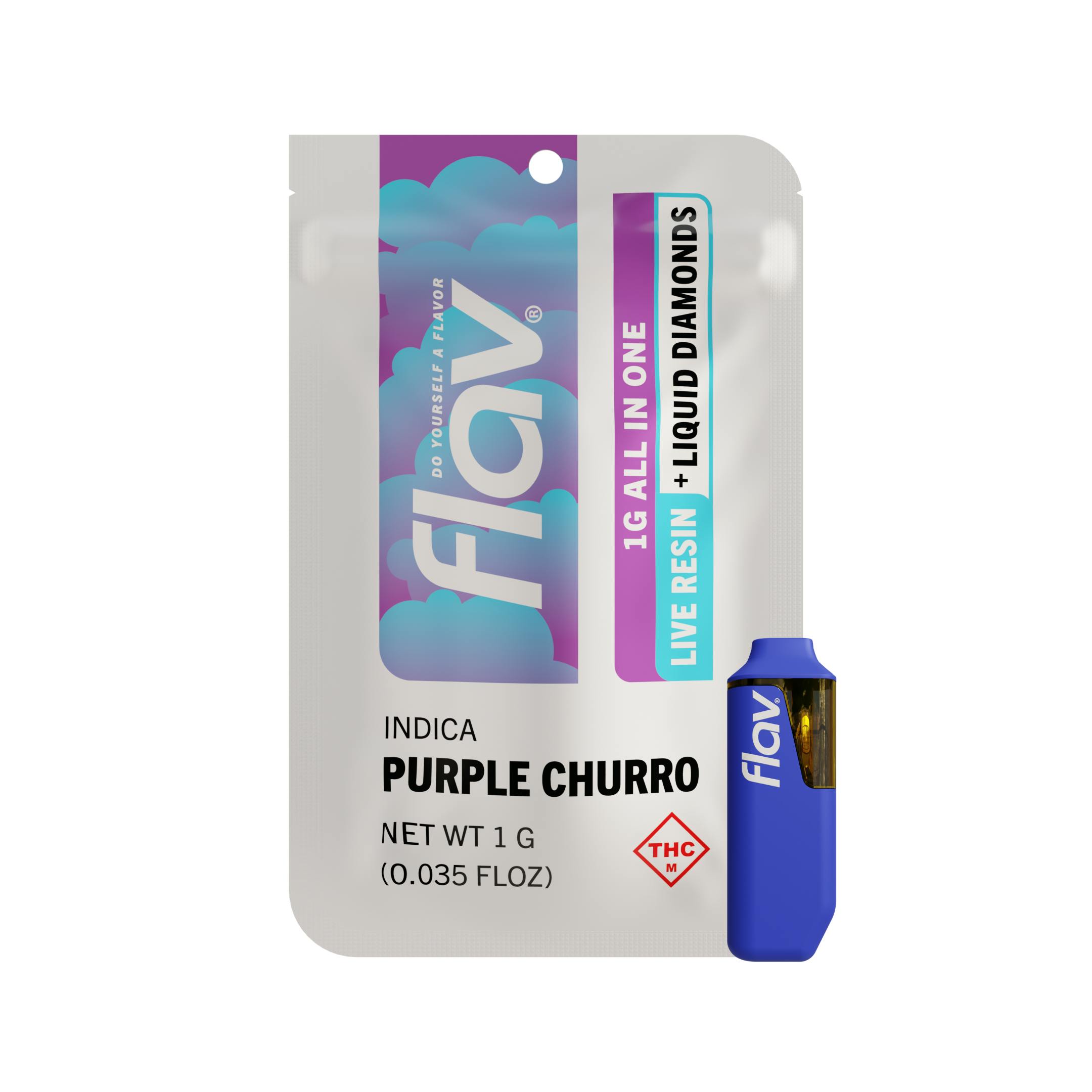 Purple Churro - Live Resin + Liquid Diamonds - Disposable | 1G