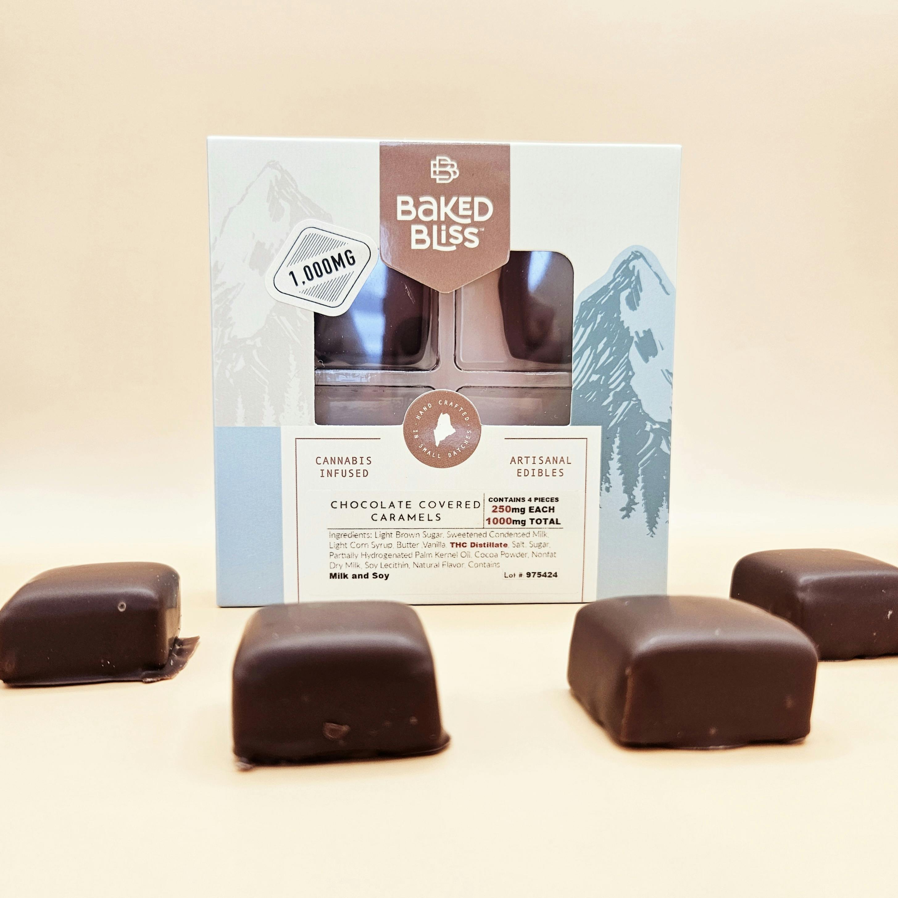 Baked Bliss 1000mg Chocolate Covered Caramels by Baked Bliss Edibles