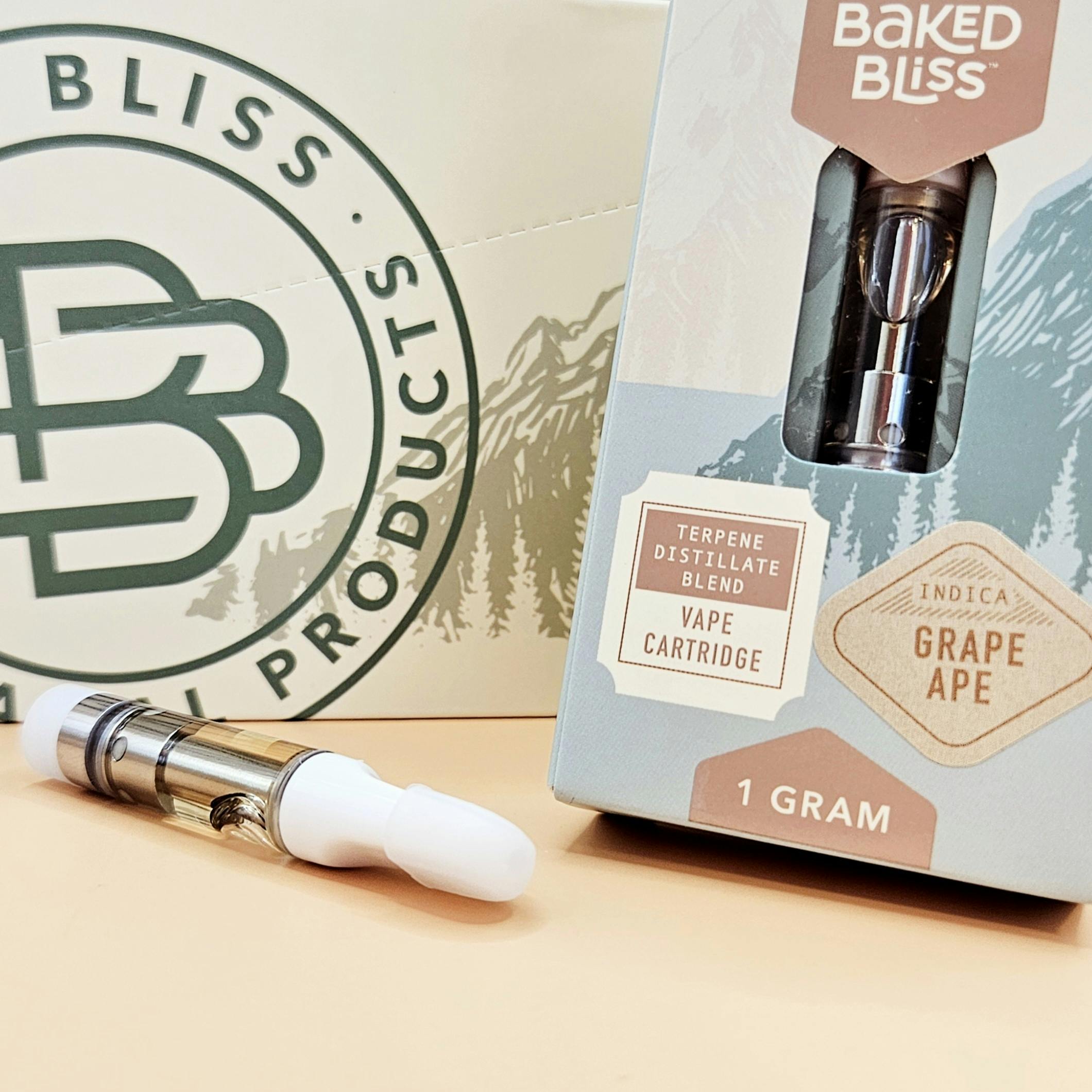 Baked Bliss 1g Grape Ape Cartridge by Baked Bliss Edibles