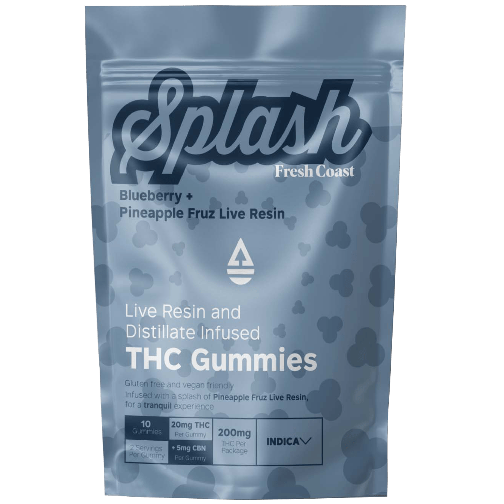 Blueberry/Pineapple Fruz | Splash THC Gummies 200mg | 5mg CBN | Indica