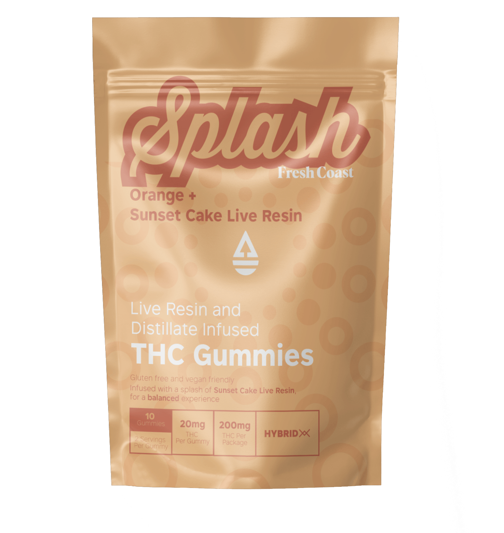 Splash | Orange Live Resin Gummies | 200mg | 10ct | 20mg/ea by Fresh Coast