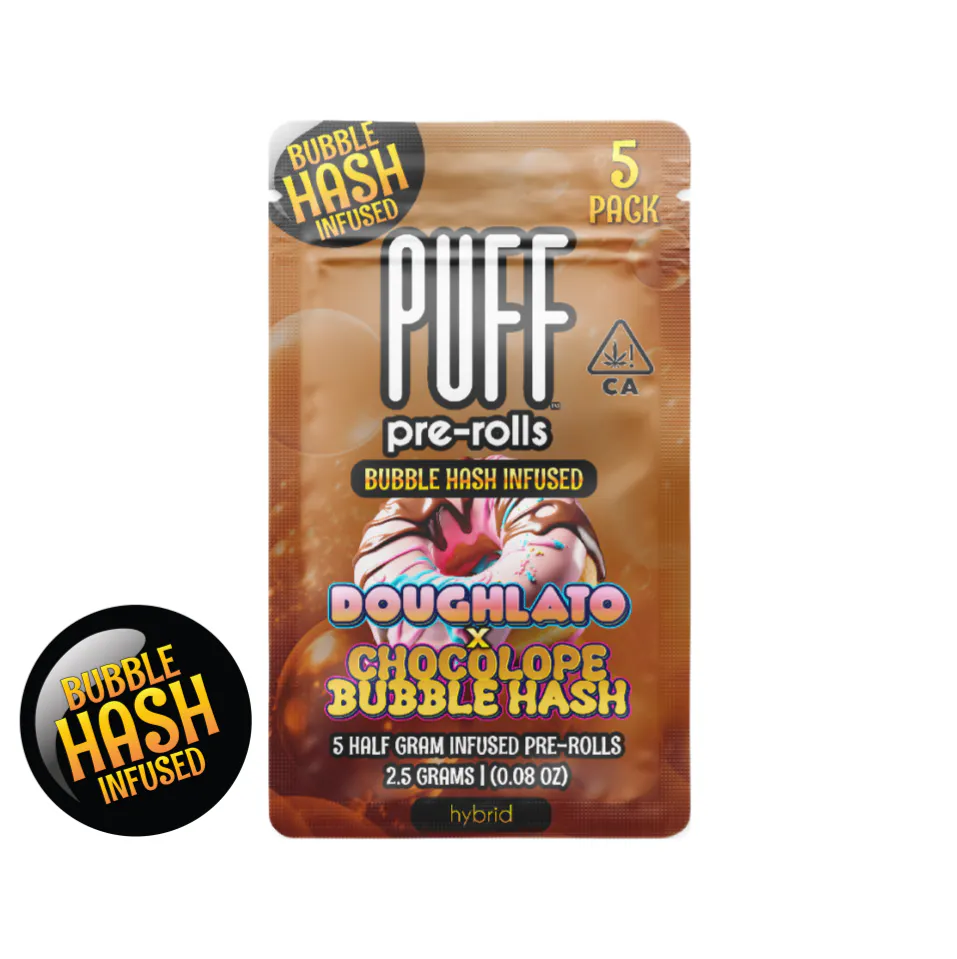 PUFF - PUFF | 5pk | Bubble Hash Infused | Indica | Doughlato x Chocolope Main Image