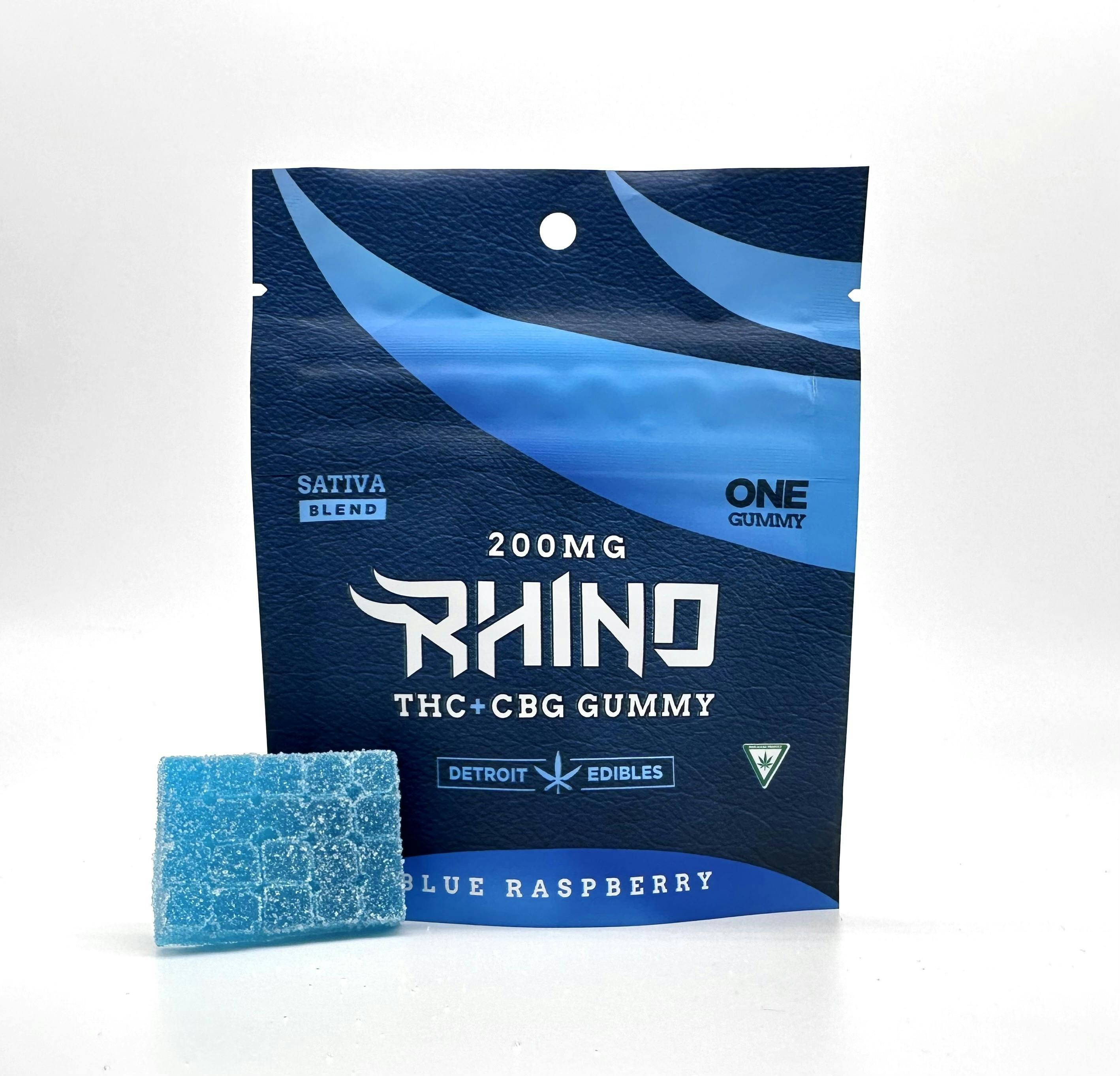 Rhino Gummy - Blue Raspberry - 200mg THC & 50mg CBG