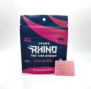 Detroit Edibles - Rhino Gummy - Strawberry - 200mg THC & 50mg CBN