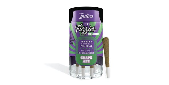 Fuzzies Delights - Grape Ape(I)50.71%THC|Fuzzies Delights| 2.5g Pre-Roll 5Pk (Infused)