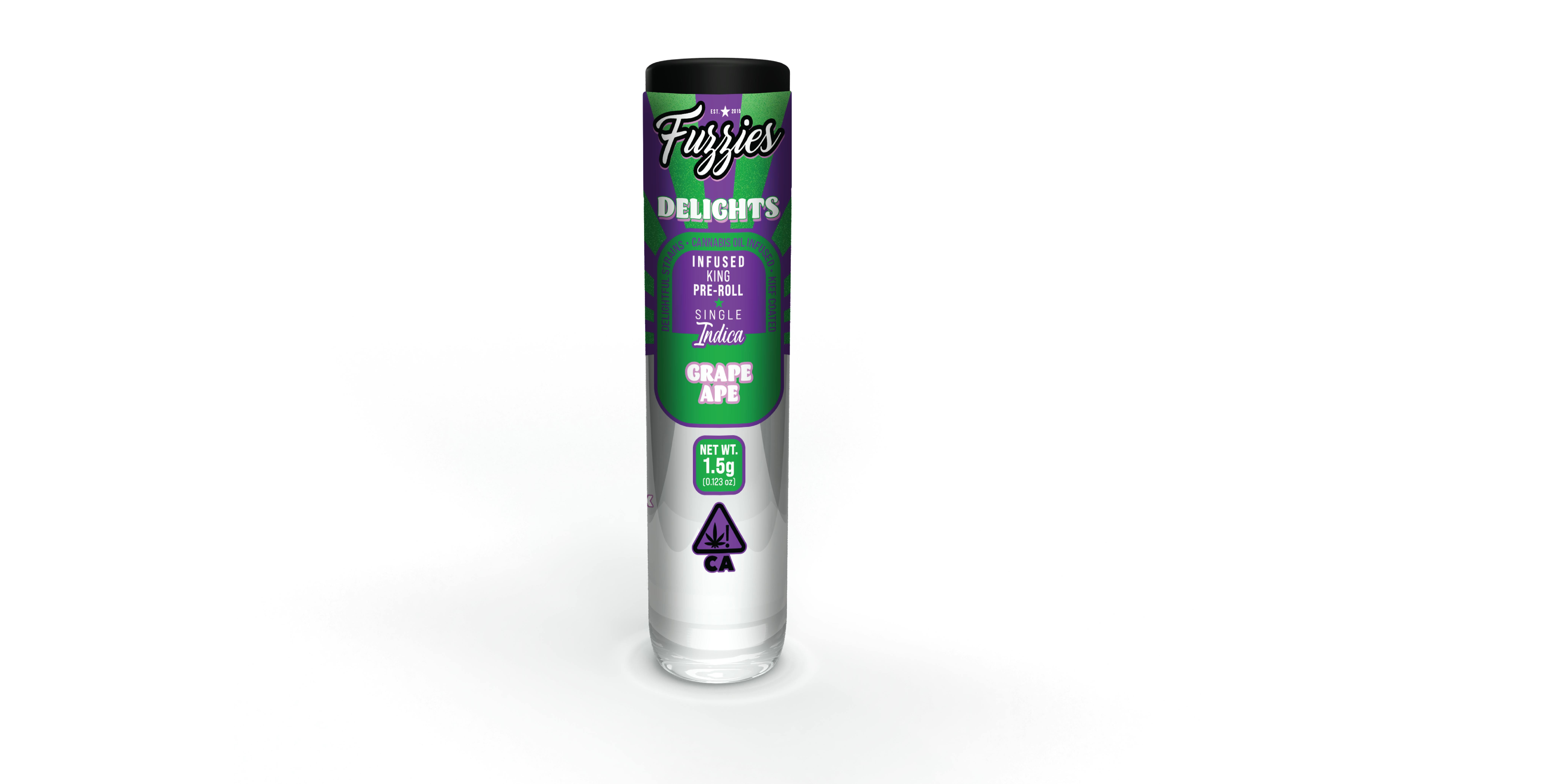Fuzzies Delights 1.5g Pre-Roll - Grape Ape - Indica - Fuzzies