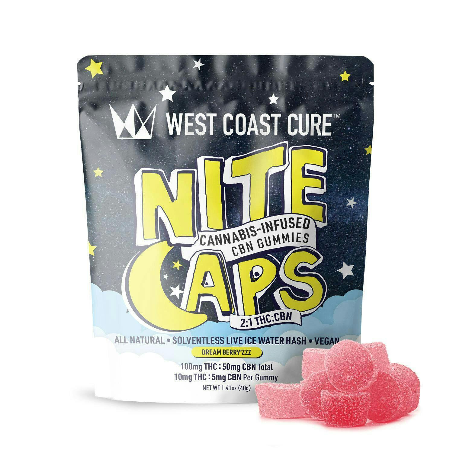 Dream Berry'zzz - 10 Gummies (10:5 mg each) - West Coast Cure