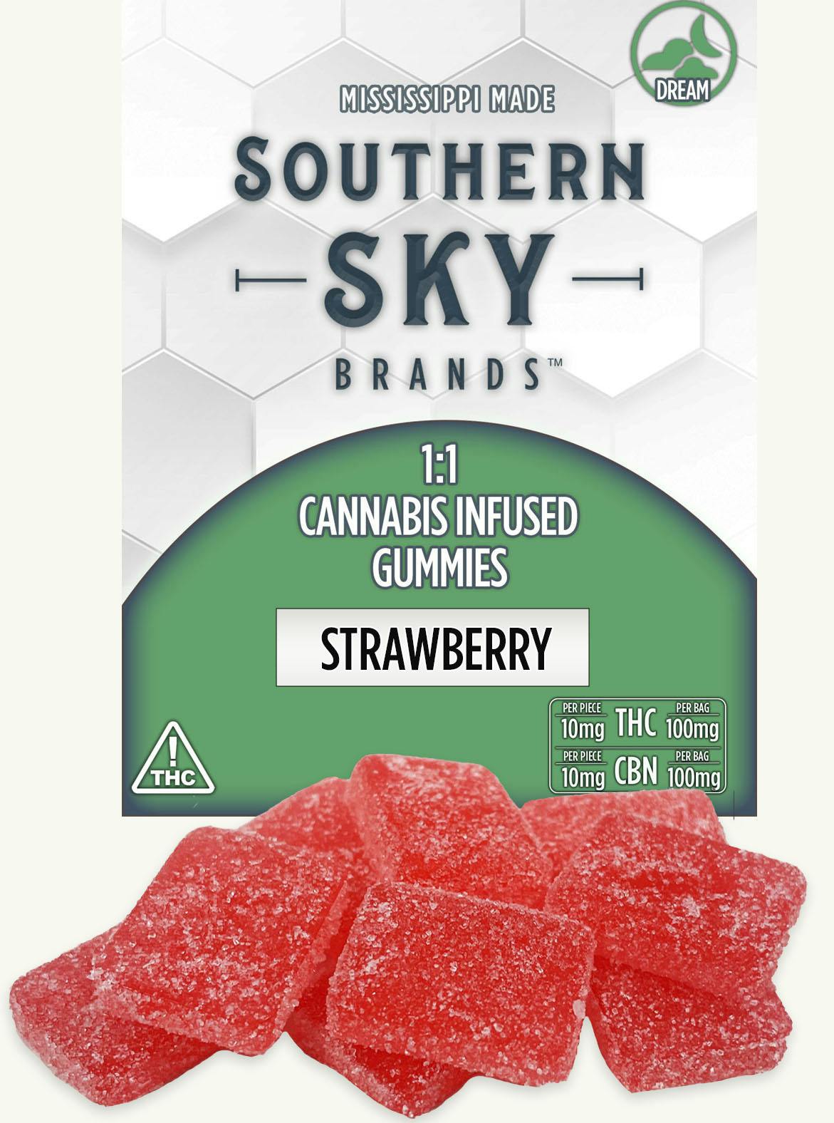 1:1 THC:CBN Strawberry Sleep Gummies at DABBS Cannabis Dispensary