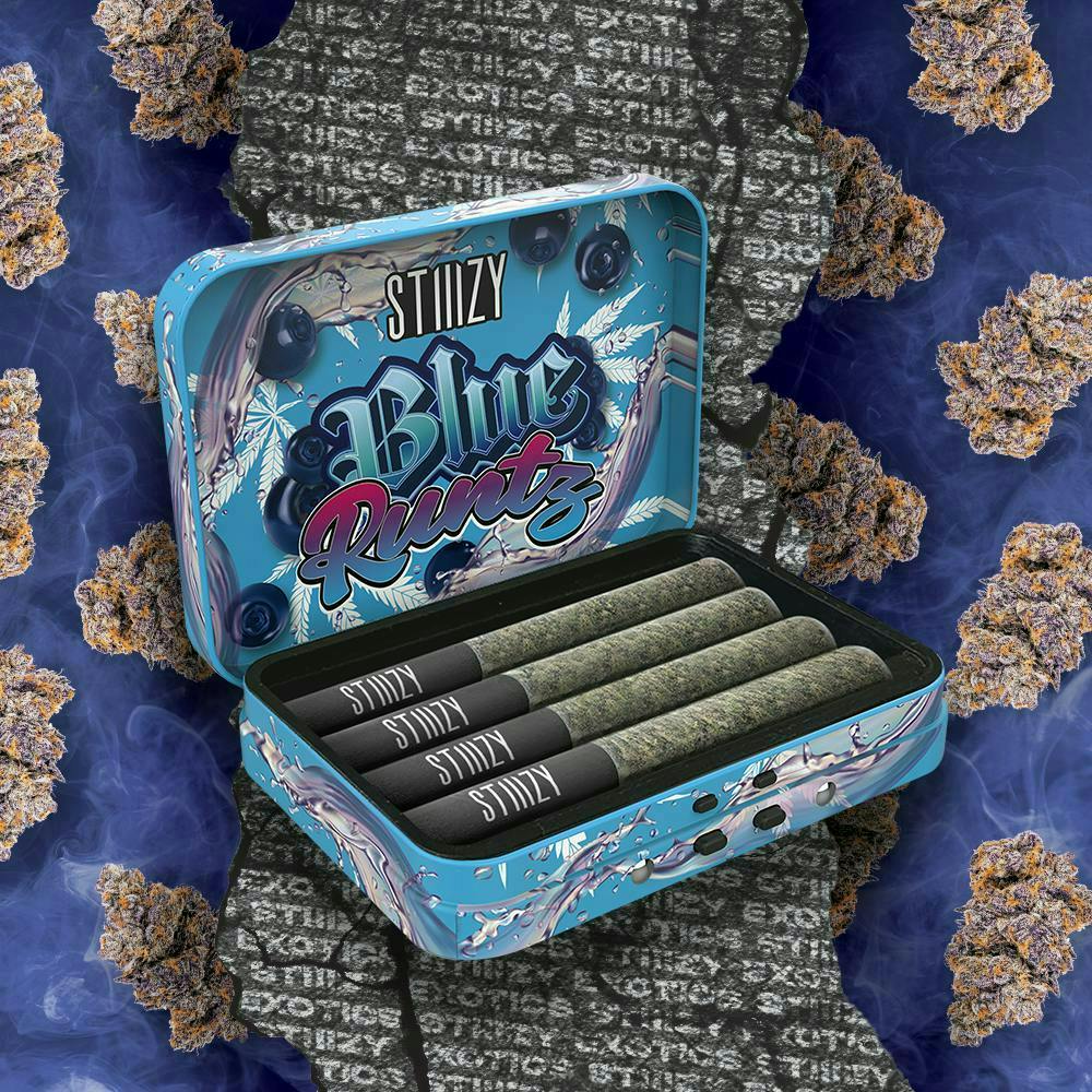 STIIIZY - BLUE RUNTZ - 3.5G Exotics Preroll 4 Pack — Pre-Rolls
