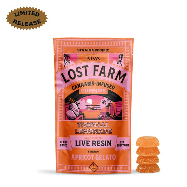 Lost Farm 20mg Tropical Lemonade x Apricot Gelato Live Resin Gummies ...