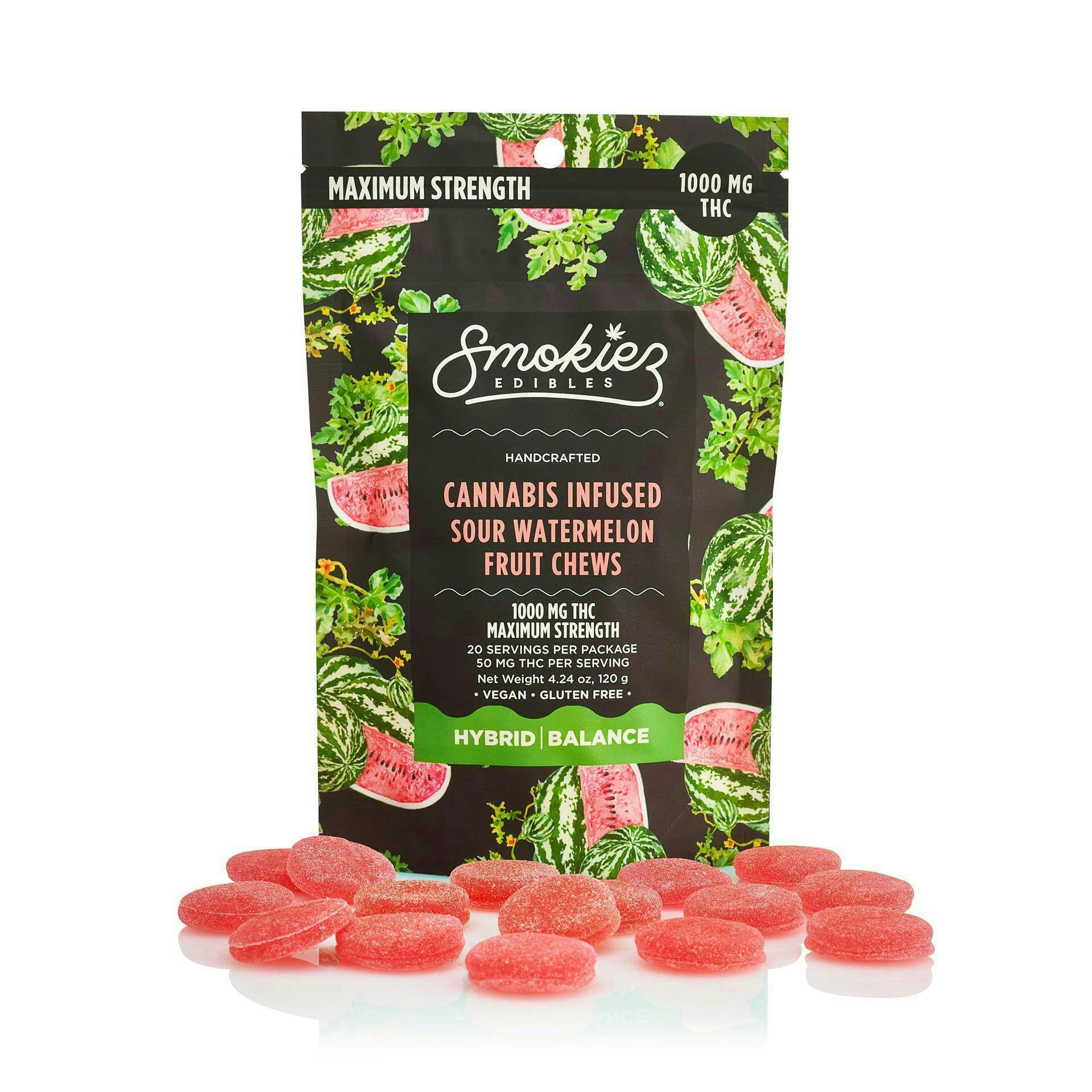 Sour Watermelon Gummies · 1000mg · 20ct