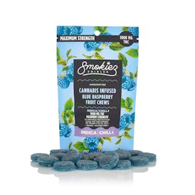 Blue Raspberry Indica - Maximum Strength - 1000mg THC Fruit Chews