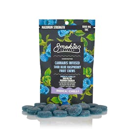 Sour Blue Raspberry Indica - Maximum Strength - 1000mg THC Fruit Chews