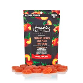 Sour Peach Sativa - Maximum Strength - 1000mg THC Fruit Chews