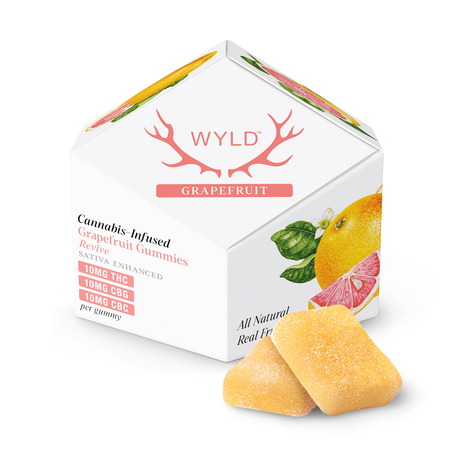 Wyld — Grapefruit 1:1:1 CBG:CBC + Sativa Enhanced Gummies - 100mg - 10ct |10mg/ea