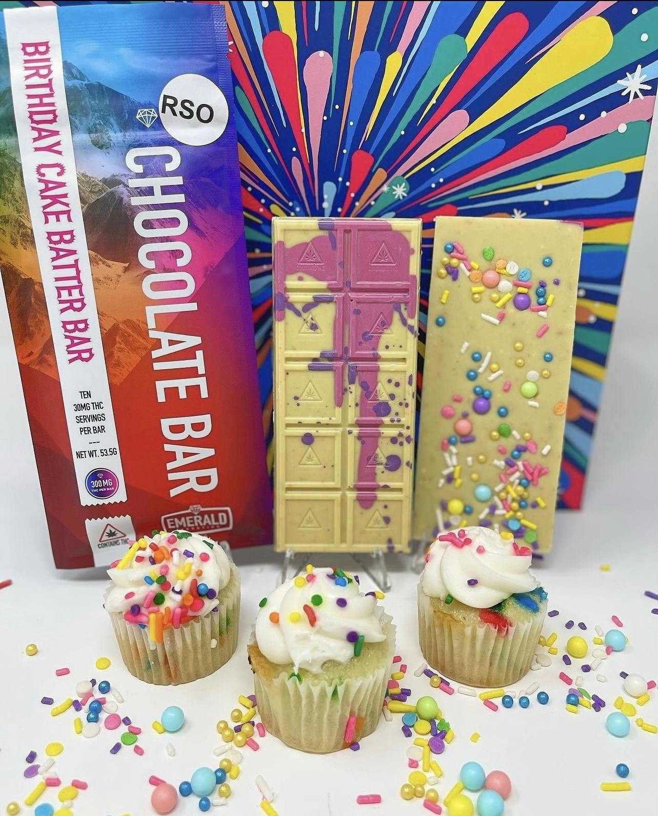 300mg Full Spectrum, Birthday Cake Batter Chocolate Bar by Emerald Elevation Cannabis Co