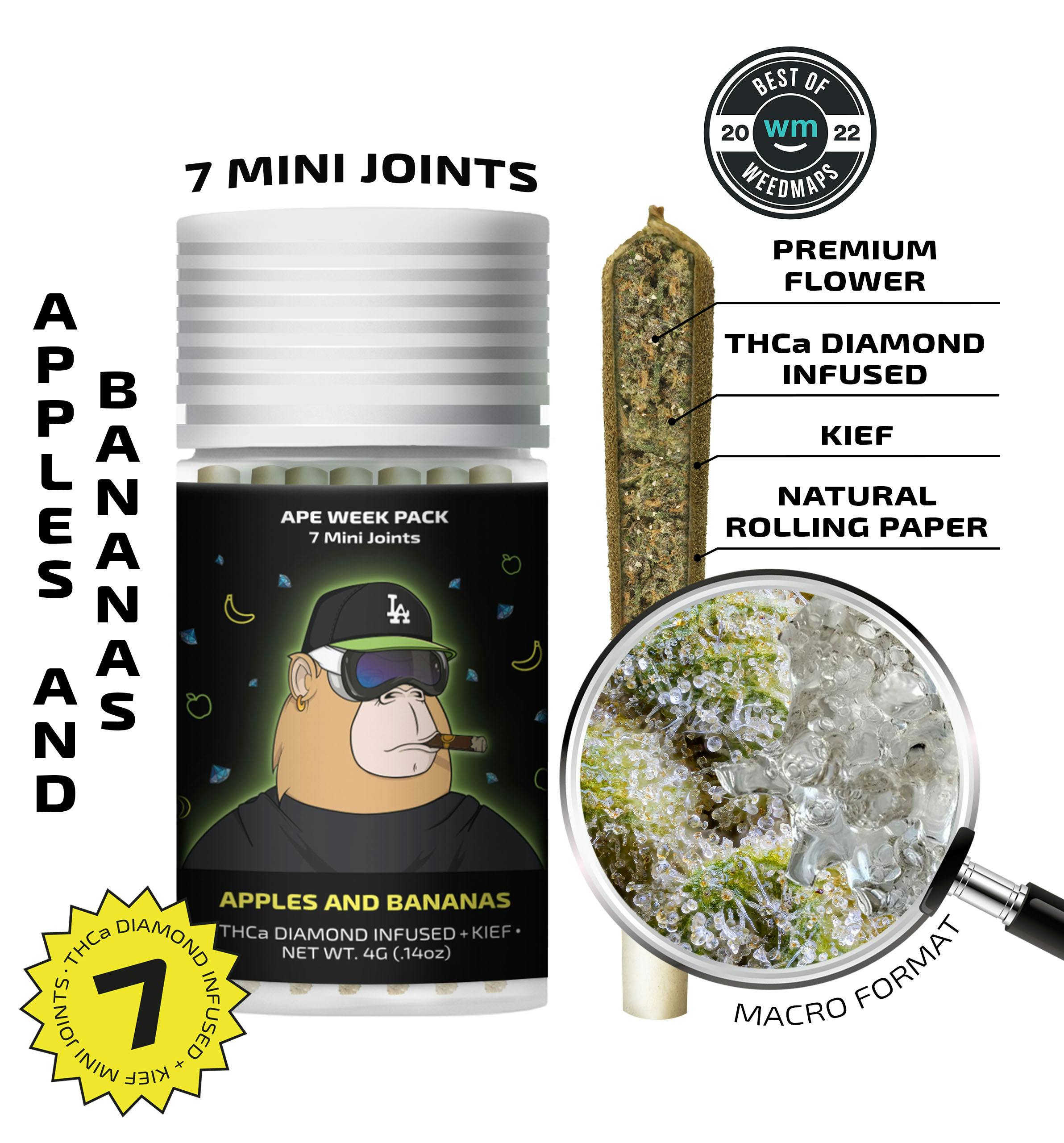 Apples and Bananas — 7 Mini joints infused + kief (4g)