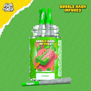 HIGH 90'S - High 90's - Watermelon Sherbert 30% - 0.5g High Fives Bubble Hash Infused Pre-Rolls 5pk