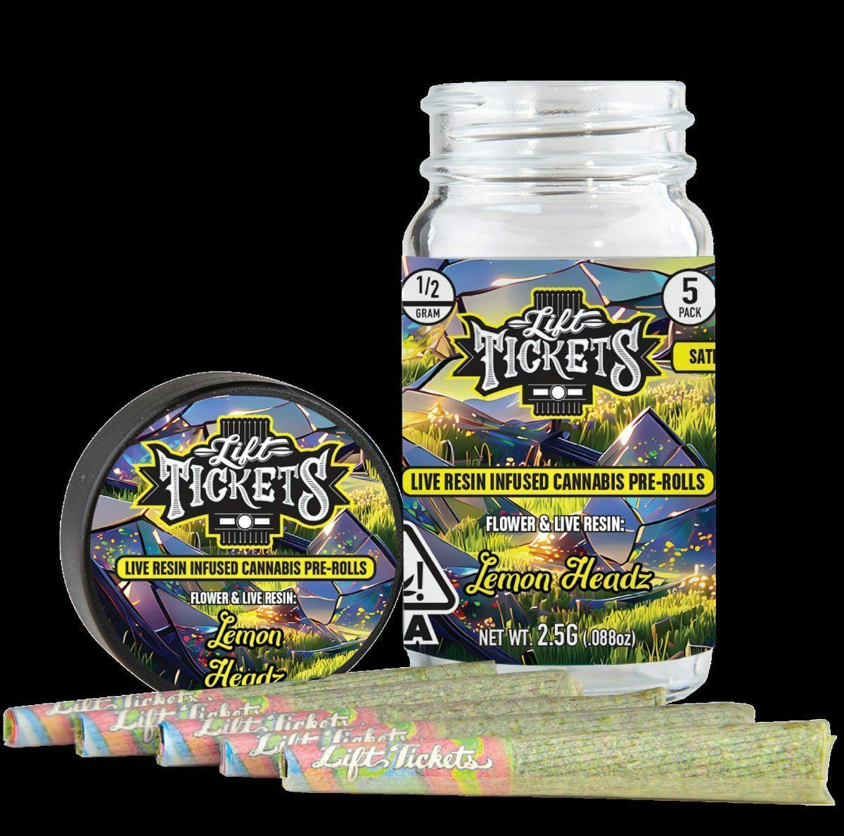 Lemon Headz - Infused Pre-Roll 5-Pack - Lift Tickets