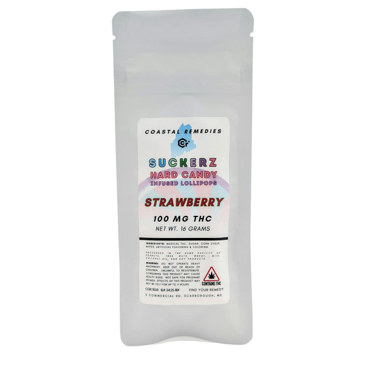 Strawberry Single Sucker - 100mg THC