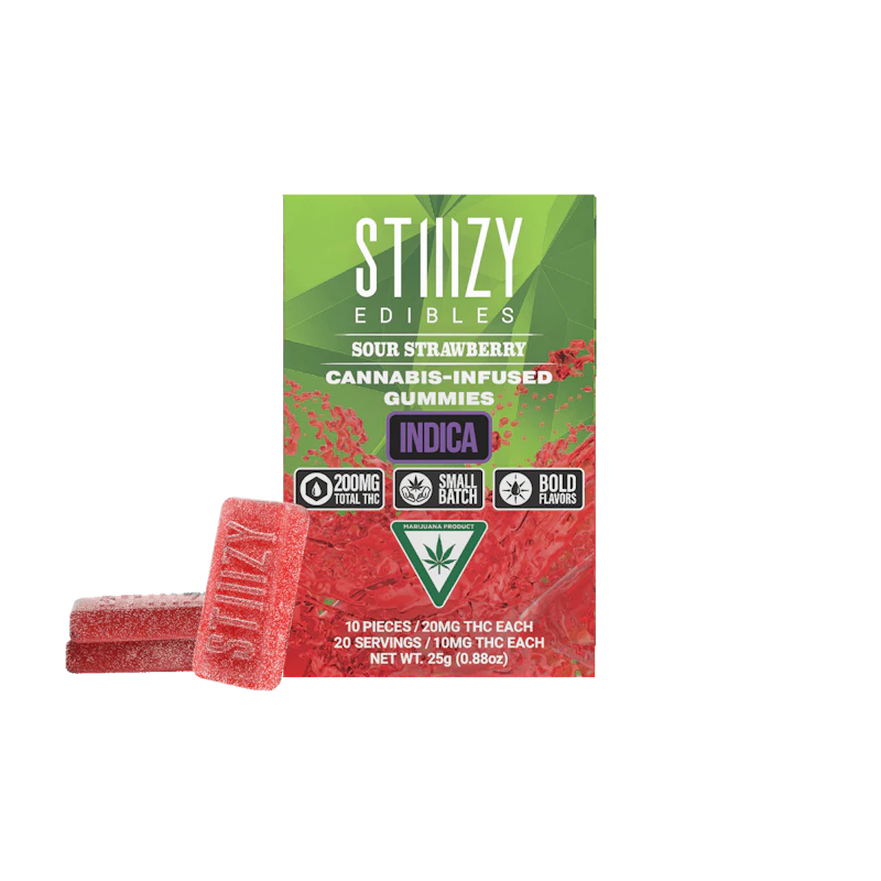 STIIIZY - SOUR STRAWBERRY - Gummies 200mg THC Edible, Edibles