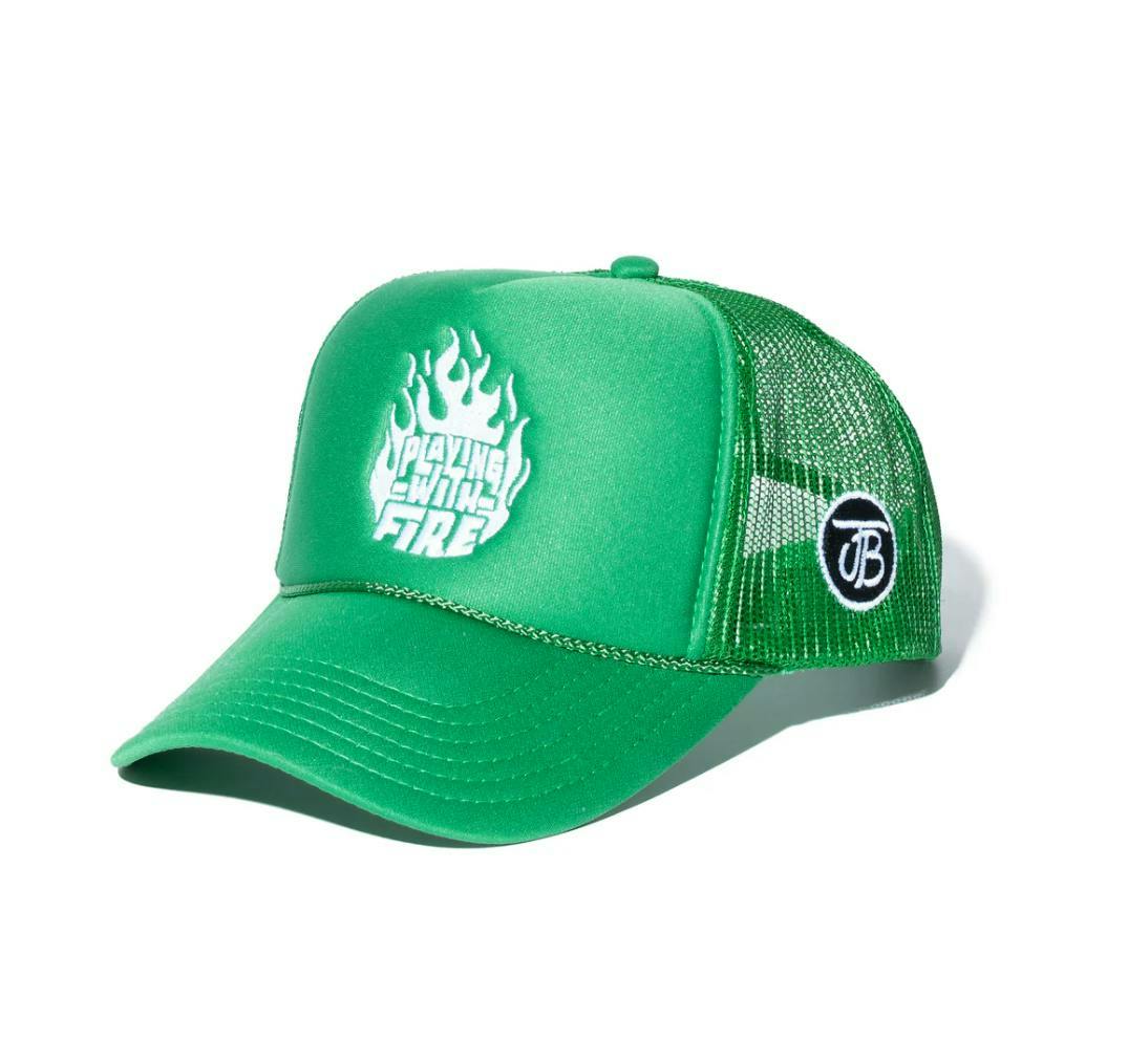 Jungle Boys Clothing | Playing with Fire Trucker Hat (Green/White)