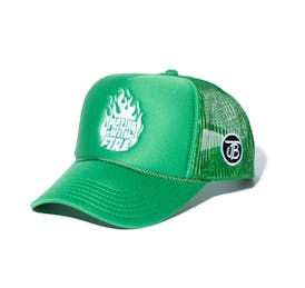 Jungle Boys Clothing | Playing with Fire Trucker Hat (Green/White)