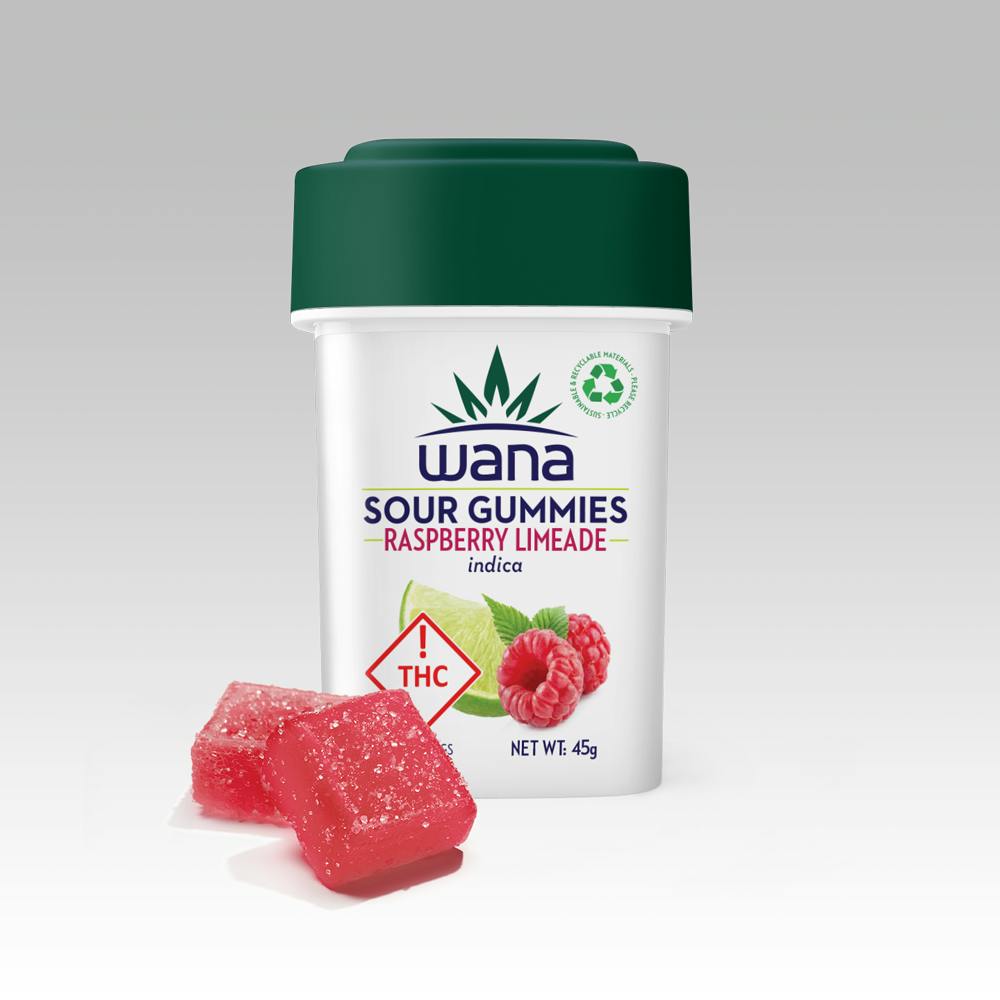 Raspberry Limeade - Indica (Medical High-Dose)[10 pack] by Wana Edibles