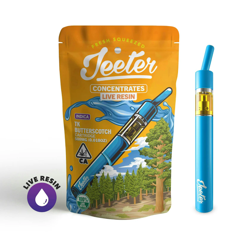 Jeeter TK Butterscotch · Live Resin Straw Disposable · 0.5g, Disposables