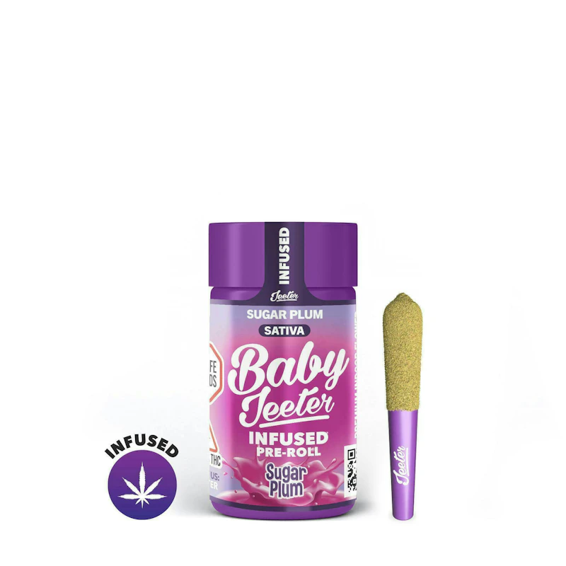 Jeeter Sugar Plum · Baby Infused Minis · 0.5g each · 5pk, Infused Pre-Rolls