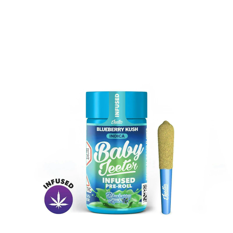 Jeeter Blueberry Kush · Baby Infused Minis · 0.5g each · 5pk, Infused Pre-Rolls