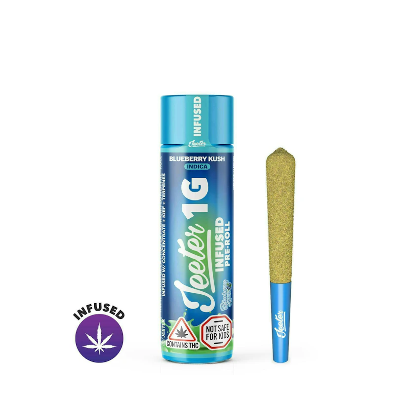 Jeeter Blueberry Kush · Infused Joint · 1g, Infused Pre-Rolls