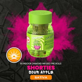 Shorties Sour Apple | 5 infused prerolls per Barrel: (SATIVA) OK