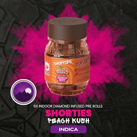 Shorties Peach Kush | 5 infused prerolls per Barrel: (INDICA) OK