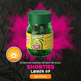 Shorties Lemon OG | 5 infused prerolls per Barrel: (SATIVA) OK