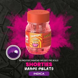 Shorties Mango Gelato | 5 infused prerolls per Barrel: (INDICA) OK