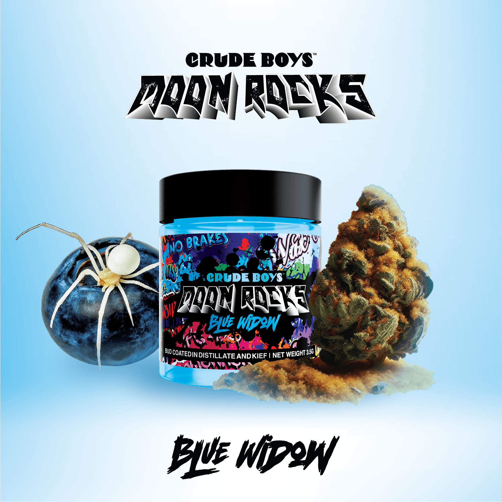 Moon Rocks | Blue Widow | Infused Flower | 3.5g by Crude Boys Concentrates