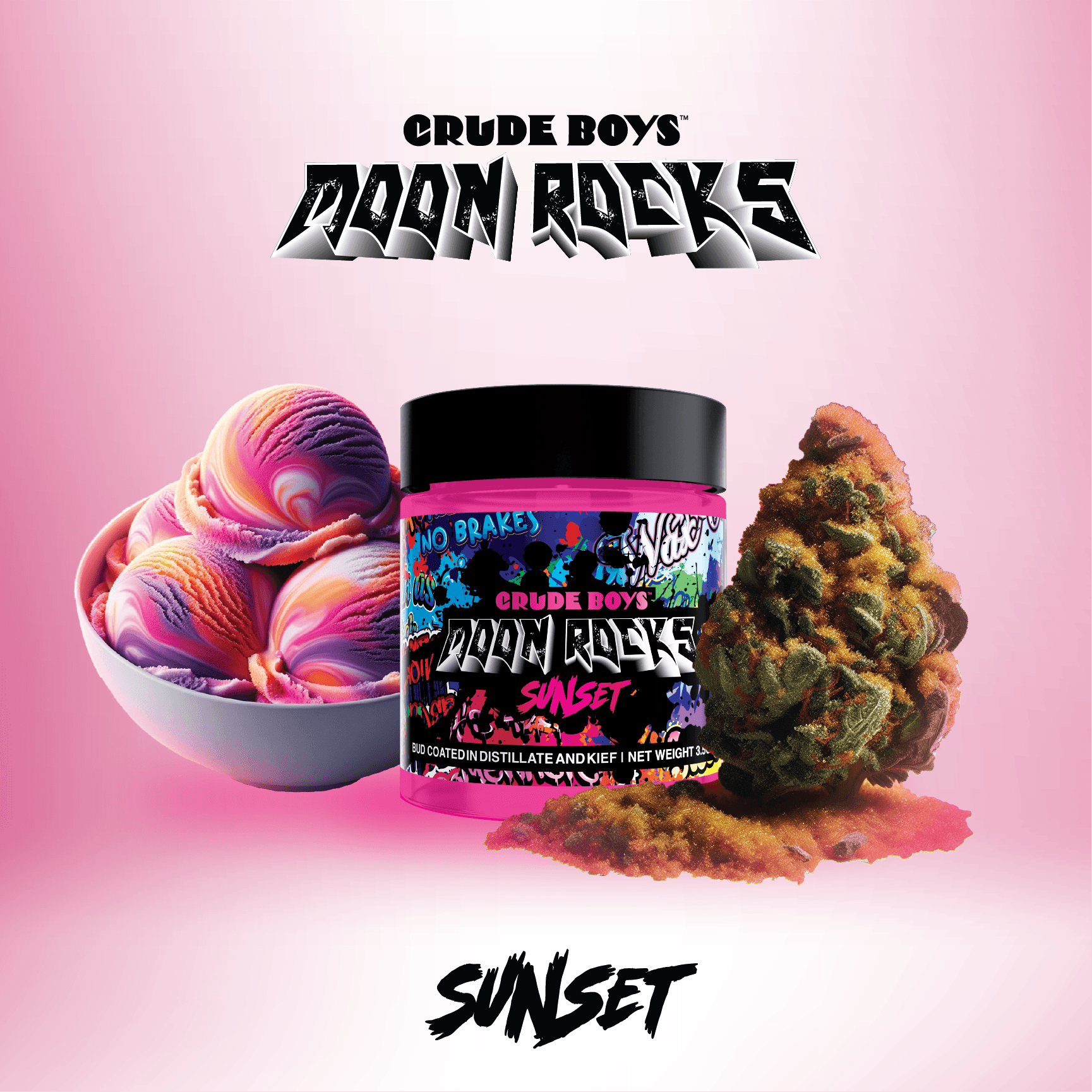 Crude Boys Concentrates | Sunset Moon Rocks | Infused Flower | 3.5g