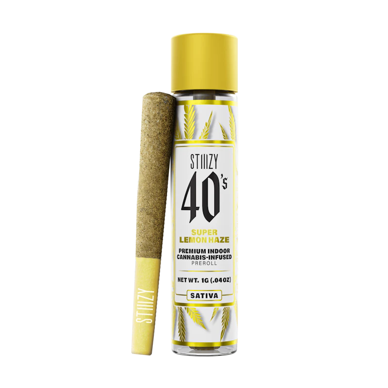STIIIZY - SUPER LEMON HAZE - 1G 40's Infused Preroll, Infused Pre-Rolls
