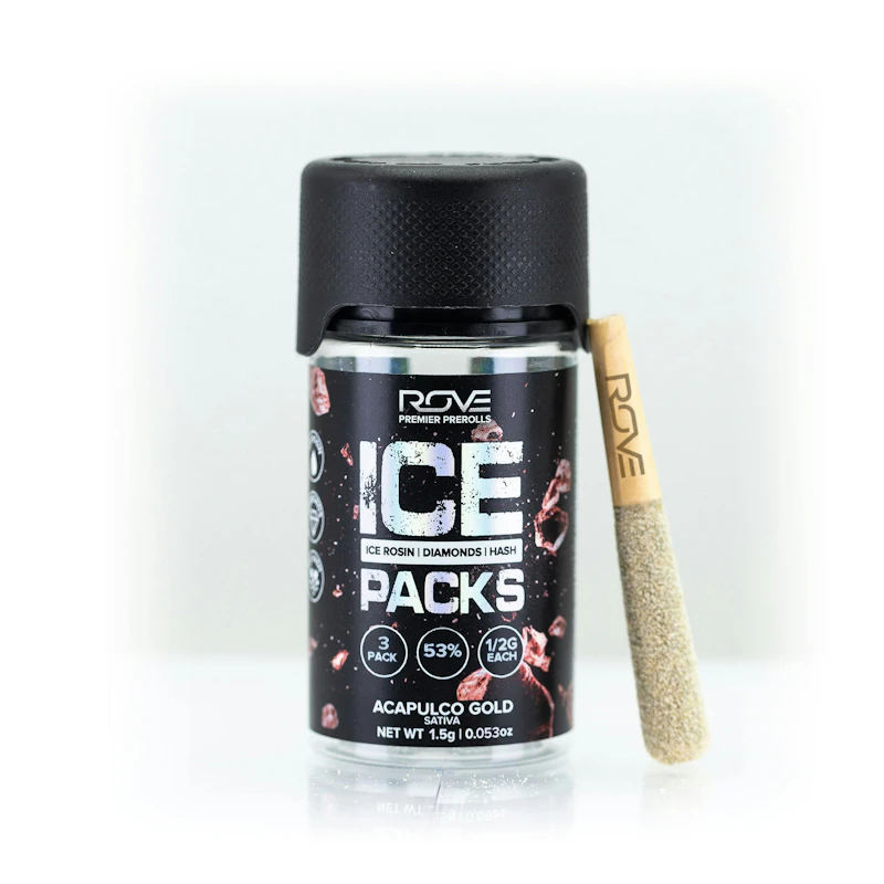 Rove Acapulco Gold · Infused Ice Packs (Rosin, Hash, and Diamonds) · 3x 0.5g, Infused Pre-Rolls